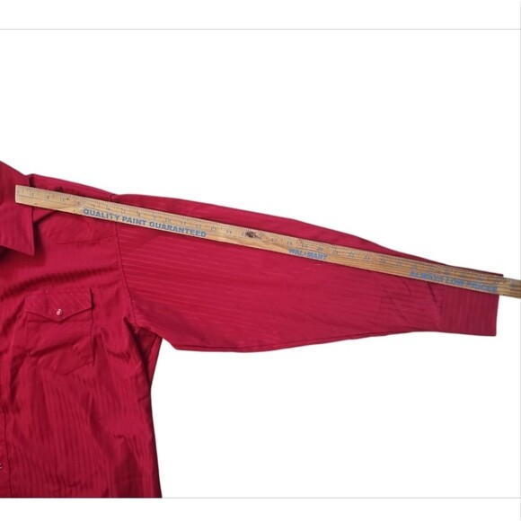 Wrangler Retro 80s Red Western Pearl Snap Button Shirt Sz XL Cowboy Rodeo - Picture 12 of 13